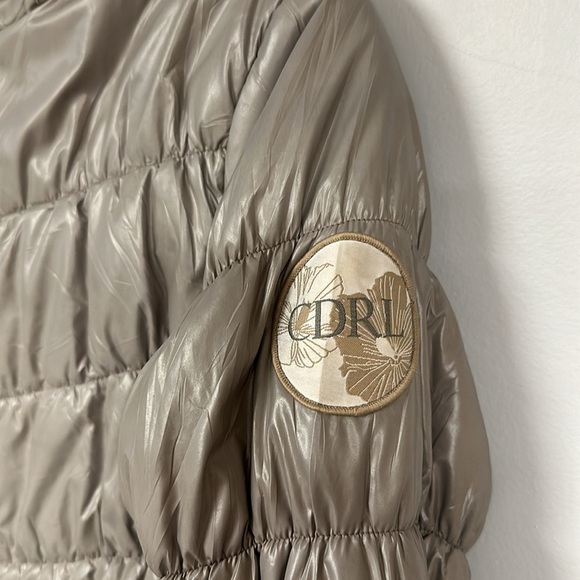 CDRL Gray Puffer Euro Jacket Coccodrillo, Size 140 - 10 USA, Floral lining - Picture 5 of 8